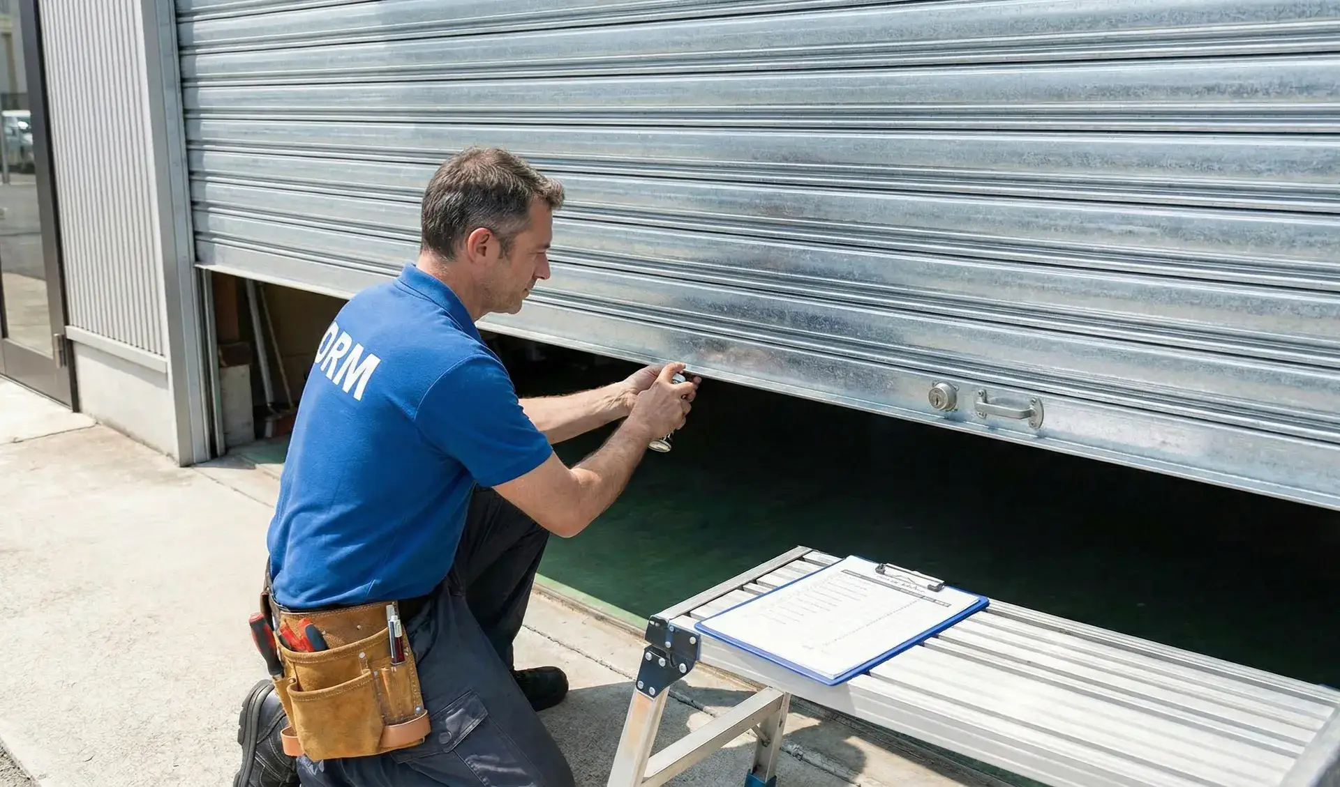 Preparation intervention rideau metallique a Ustaritz