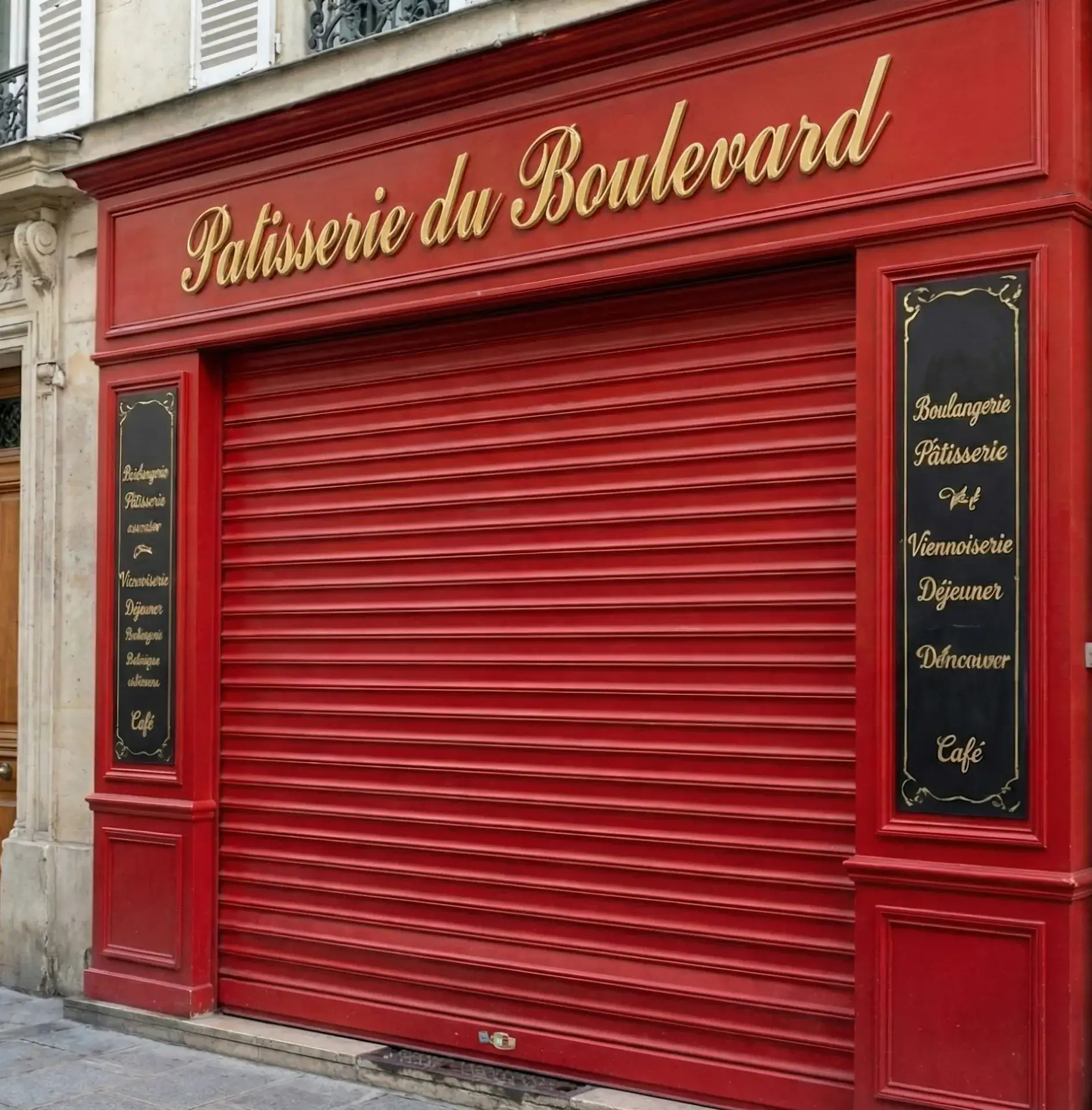 Rideau metallique lames pleines P90 boulangerie a Centre-ville, Biarritz Rideau metallique lames pleines P90 boulangerie a Centre-ville, Biarritz